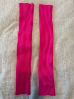 Bright Pink Ribbed Arm Warmers